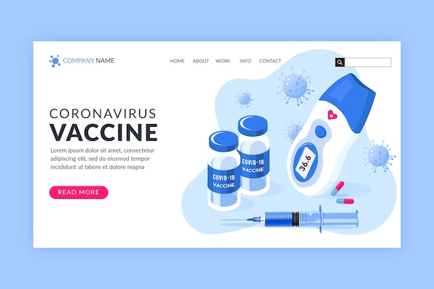 Isometric coronavirus vaccine landing page