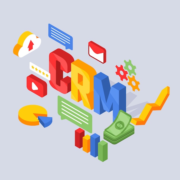 Isometric crm illustration