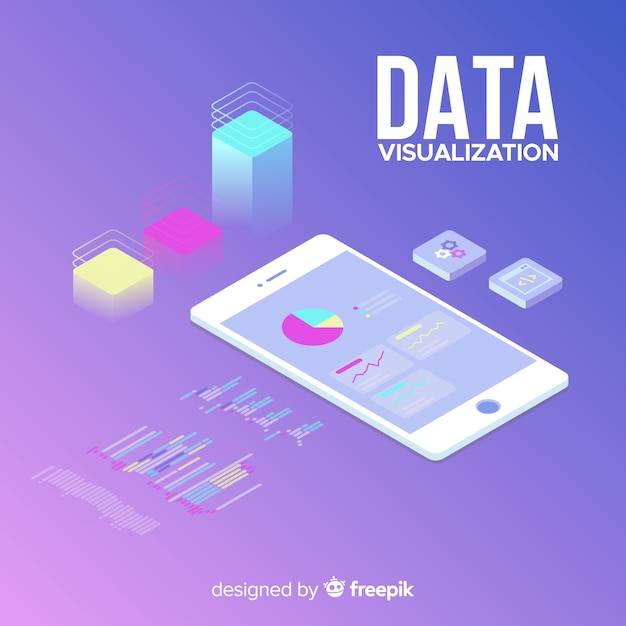 Free Vector isometric data visualization concept