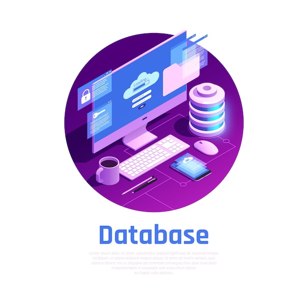 Isometric database illustration