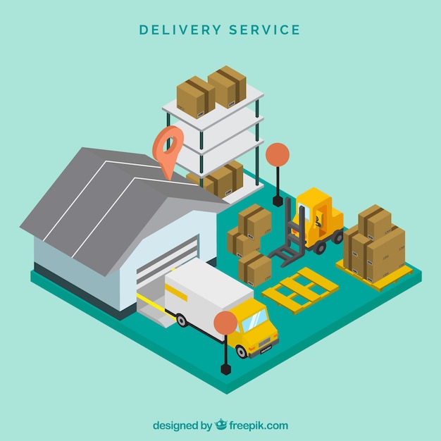 Free Vector isometric delivery concept