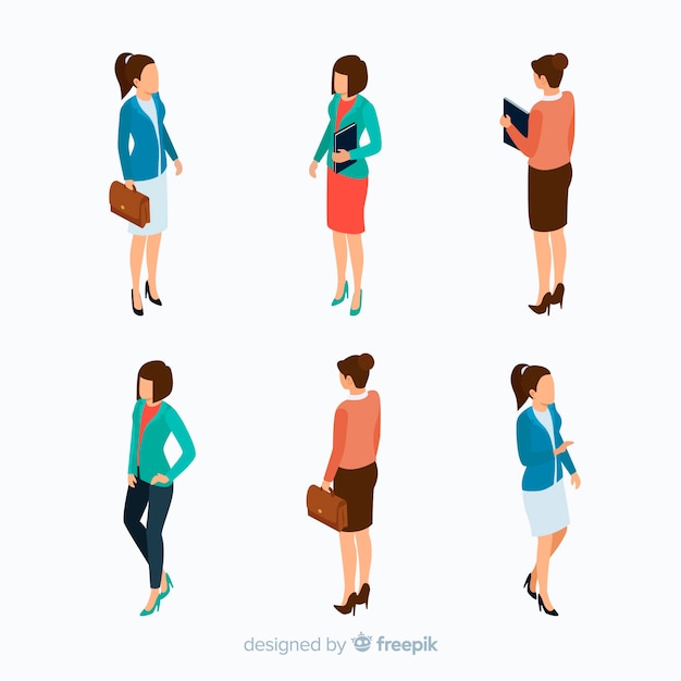 Free Vector isometric design business people with briefcase