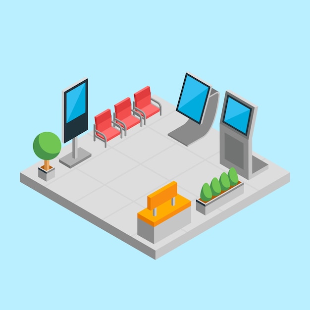 Free vector isometric digital signage illustration