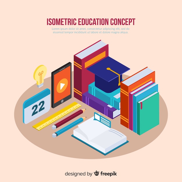 Isometric education concept background