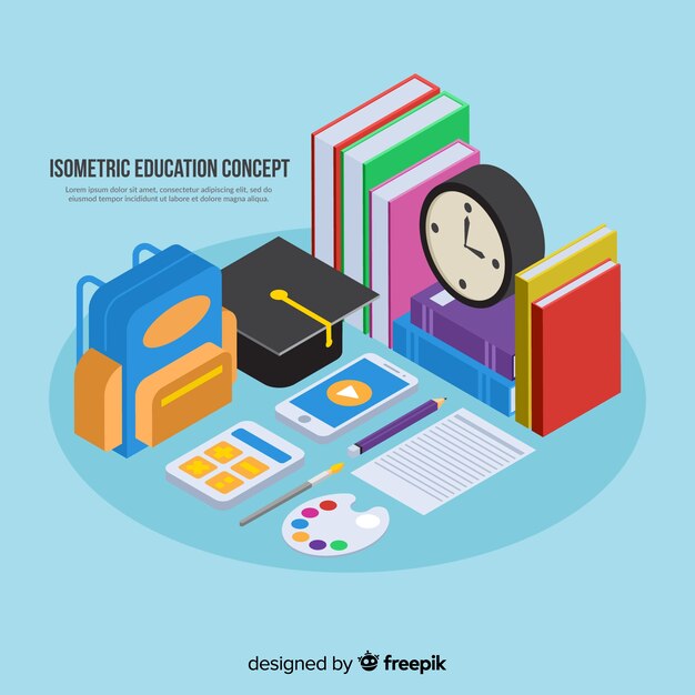 Isometric education concept background