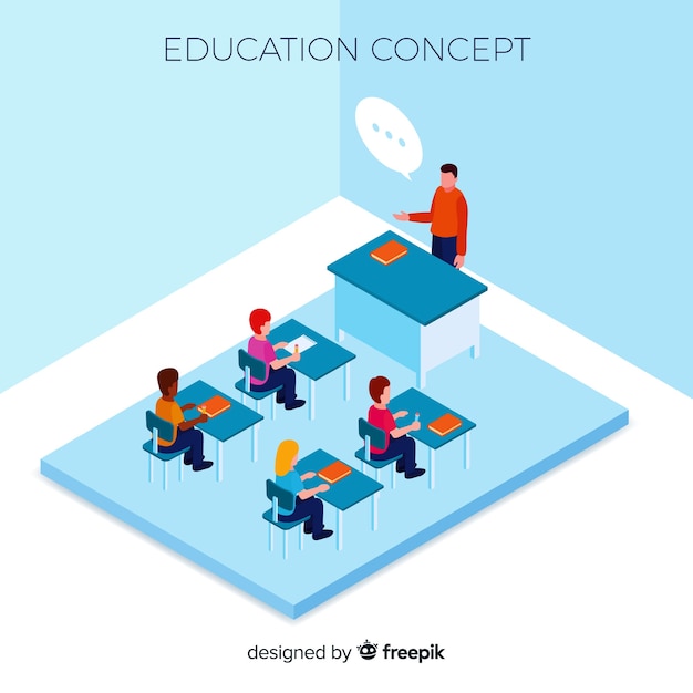 Free Vector isometric education concept