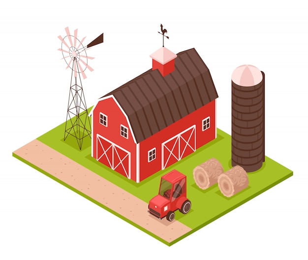 Free Vector isometric farm illustration