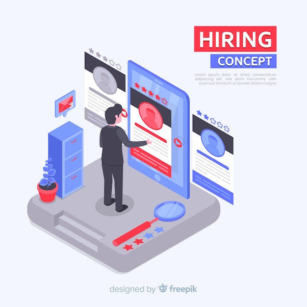 Isometric hiring concept background