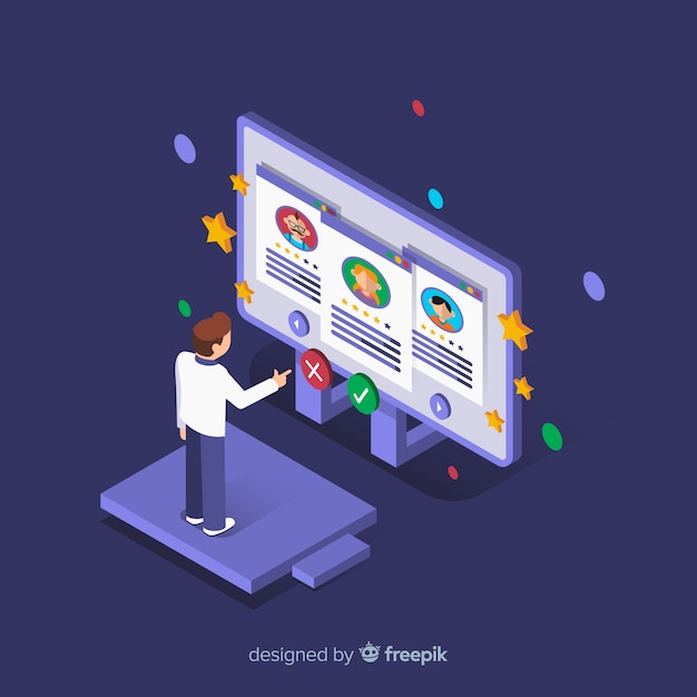 Isometric hiring concept background