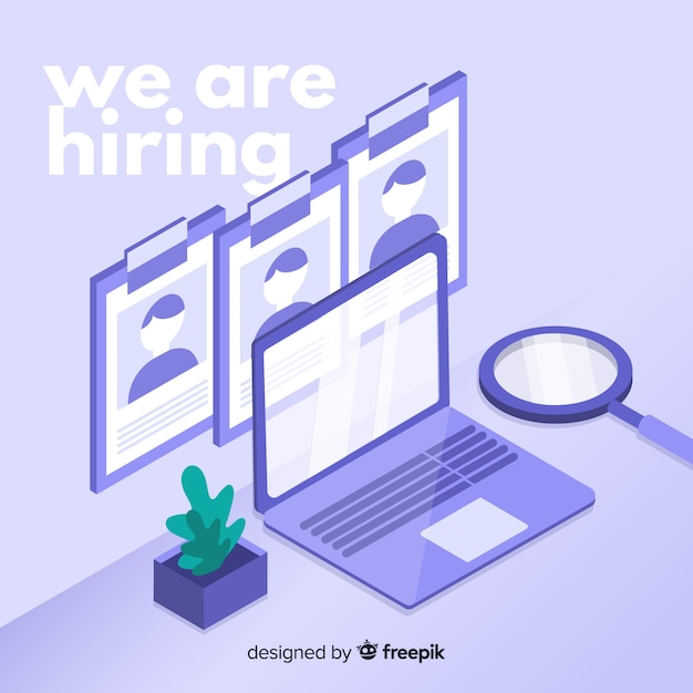 Isometric hiring illustration