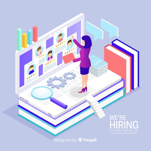 Isometric hiring illustration