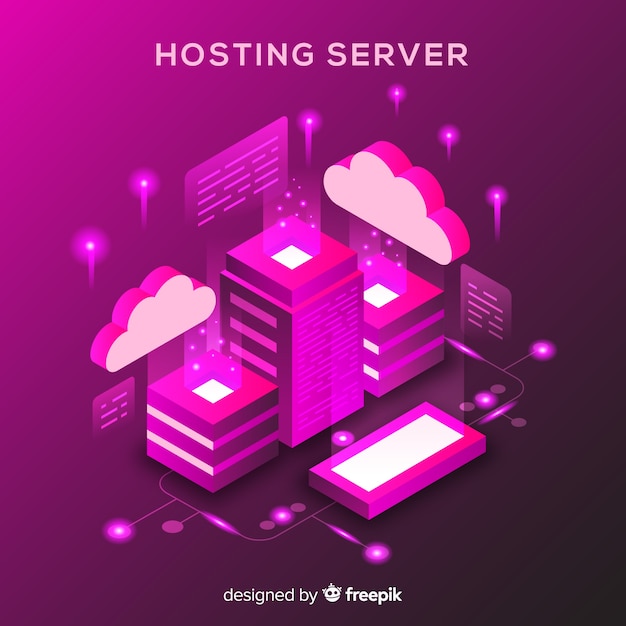 Free Vector isometric hosting concept