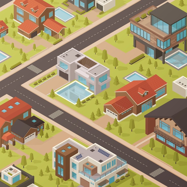 Free Vector isometric house background