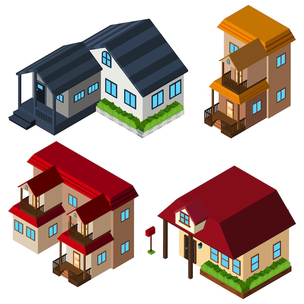 Isometric houses collection