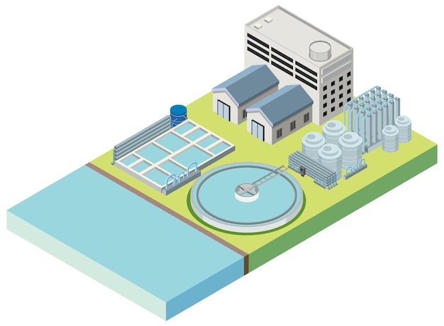 Isometric industrial area of desalination plant