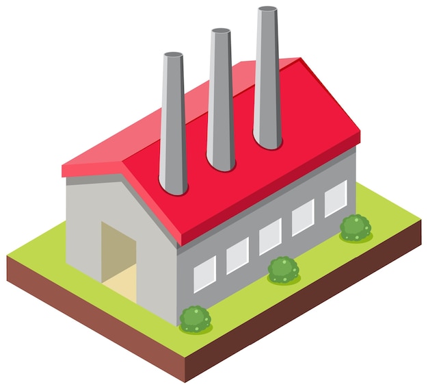 Free vector isometric industrial building on white background