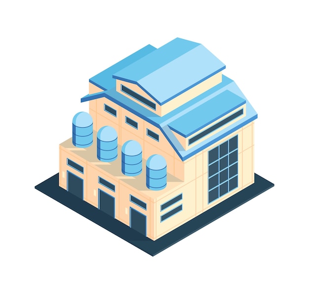 Free Vector isometric industrial building