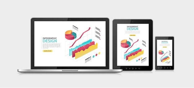 Free Vector isometric infographic adaptive design template 