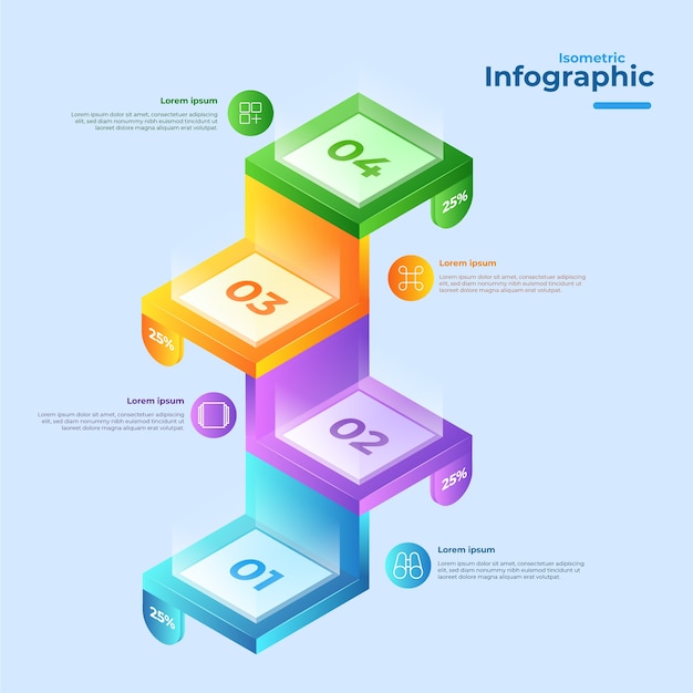 Isometric infographic collection design