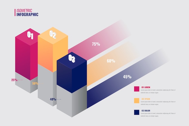 Isometric infographic collection theme