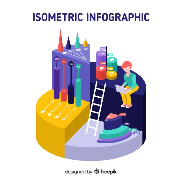 Isometric infographic concept background