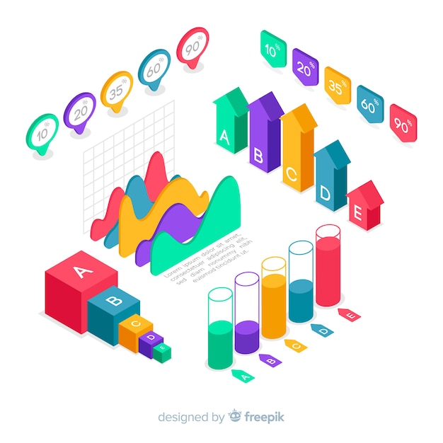 Isometric infographic element pack