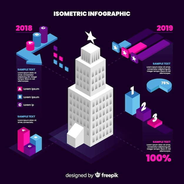 Free Vector isometric infographic