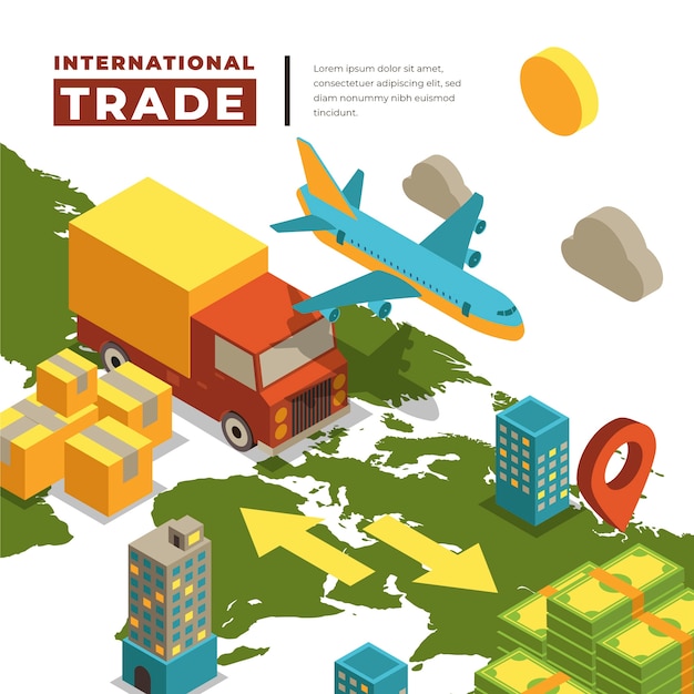 Isometric international trade template