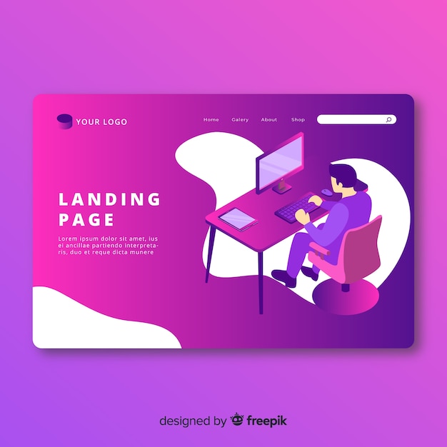 Isometric landing page