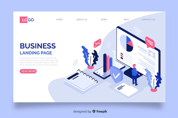 Isometric landing page