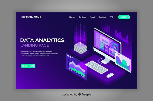 Isometric landing page