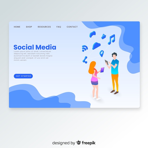 Isometric landing page