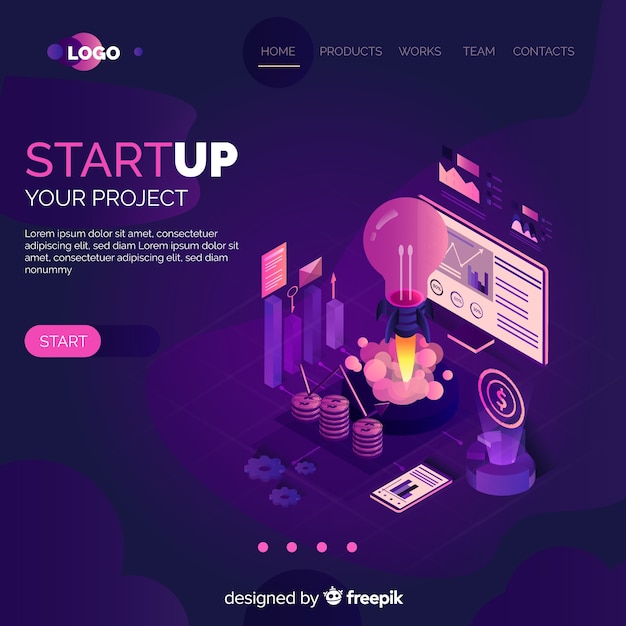 Isometric landing page