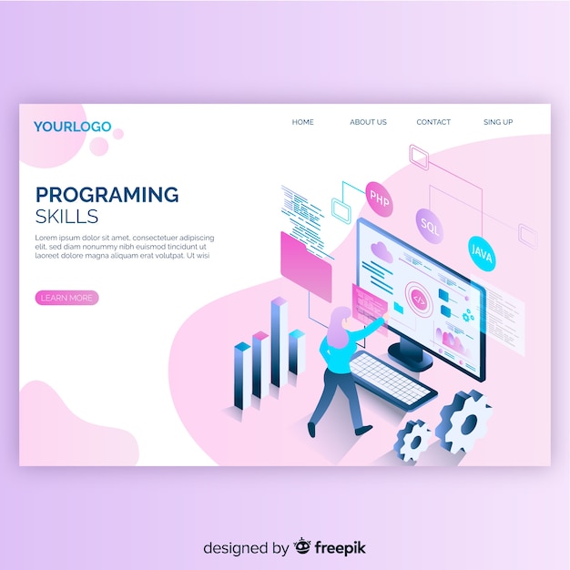 Isometric landing page