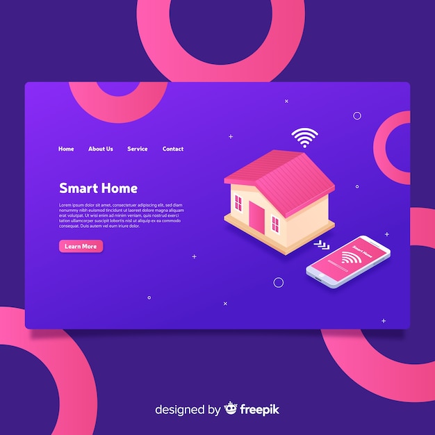 Free Vector isometric landing page