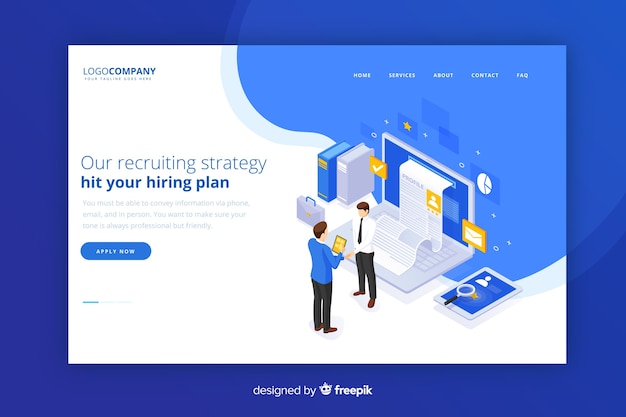 Isometric landing page