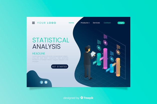 Isometric landing page