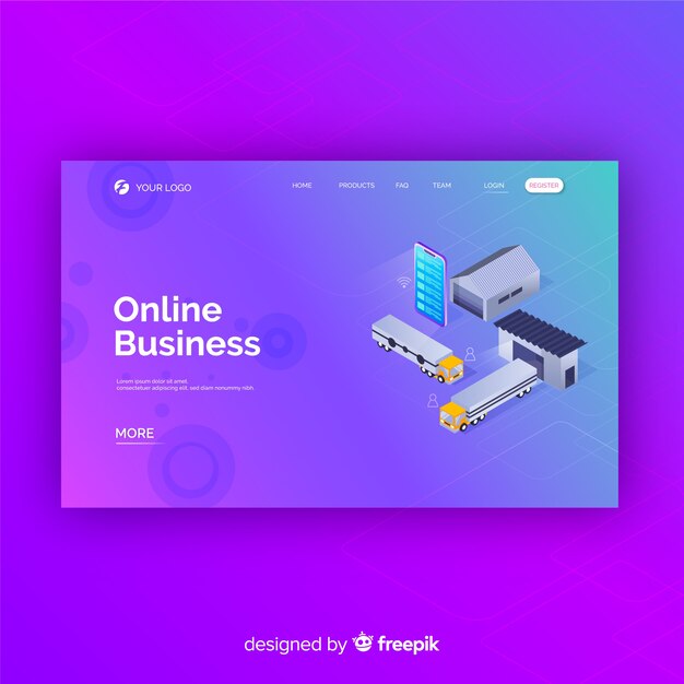 Isometric landing page