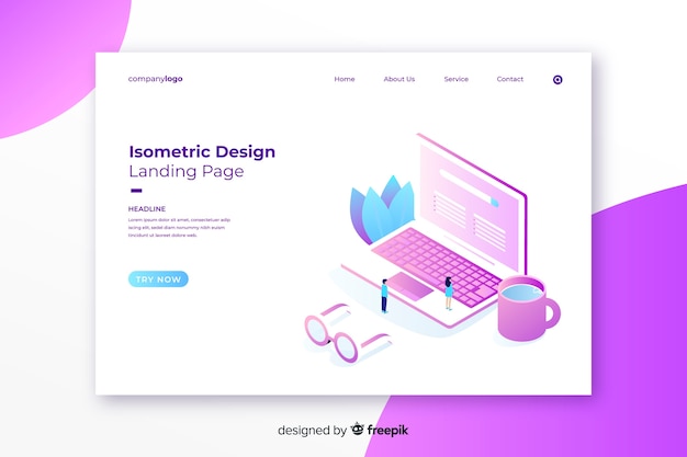 Isometric landing page