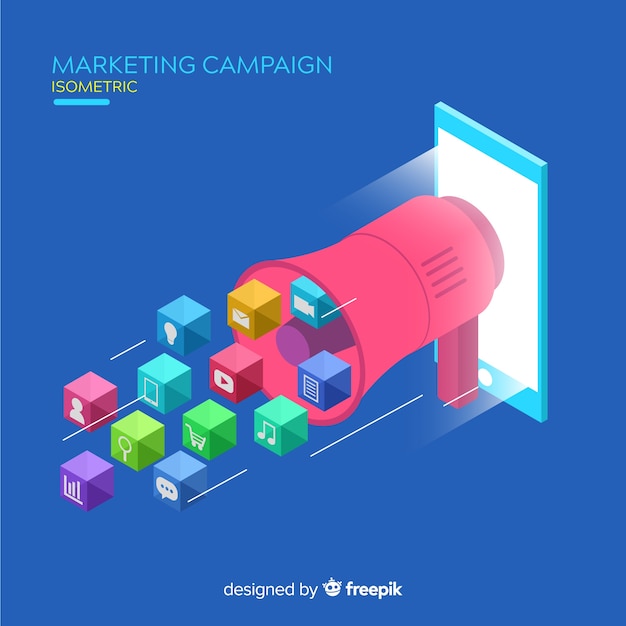 Free Vector isometric marketing campaign background