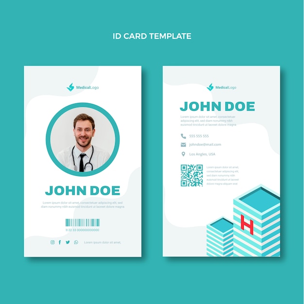 Isometric medical id card