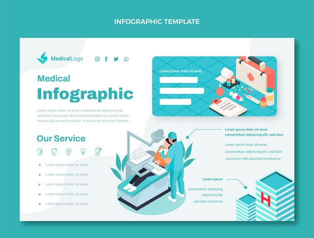 Isometric medical infographic