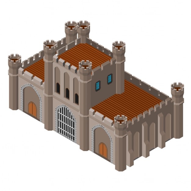 Free Vector isometric medieval stone castle