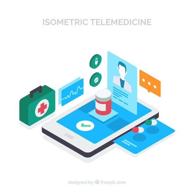 Isometric modern online doctor design