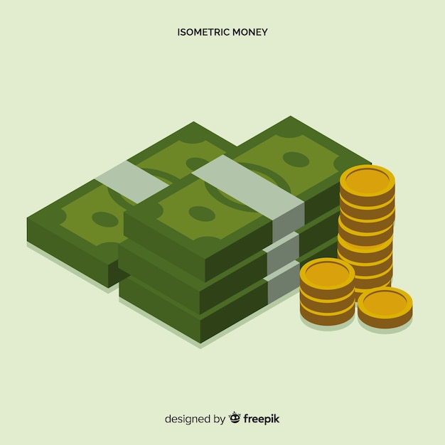 Isometric money background