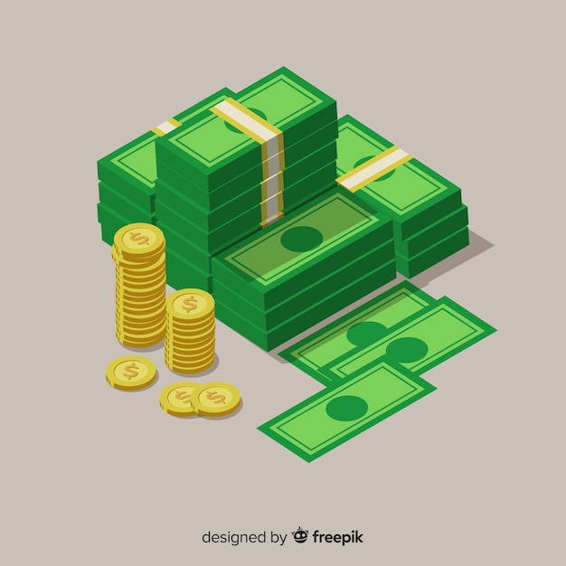 Isometric money background