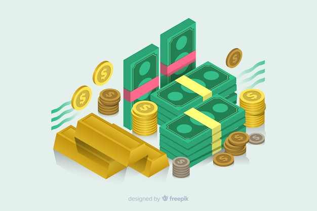 Isometric money background