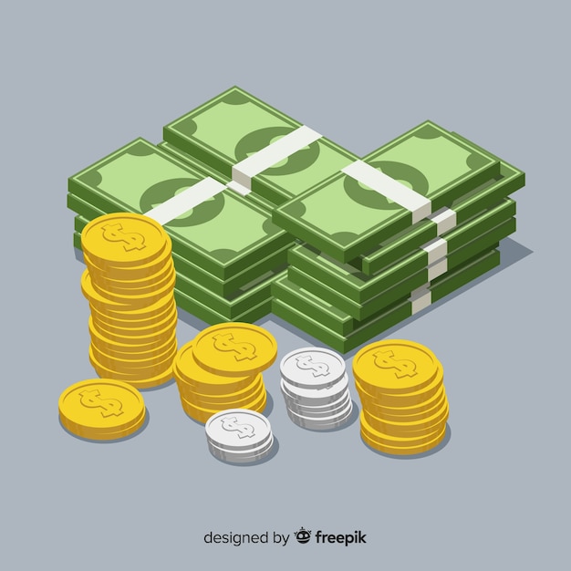 Isometric money background