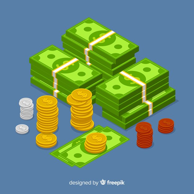 Isometric money background