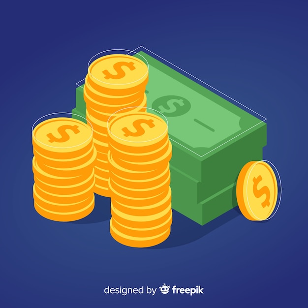 Isometric money background